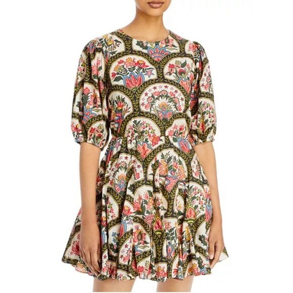 RHODE Dresses & Skirts - NWT Rhode Molly Lace Up Back Mini Dress in Mushroom Print Small